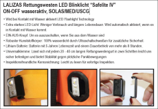 Hunde-Rettungsweste mit wasseraktivem LED Blinklicht