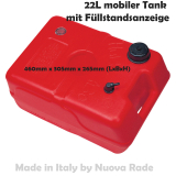 Tragbarer Außenbordertank HULK mit Füllstandsanzeige 22 Liter